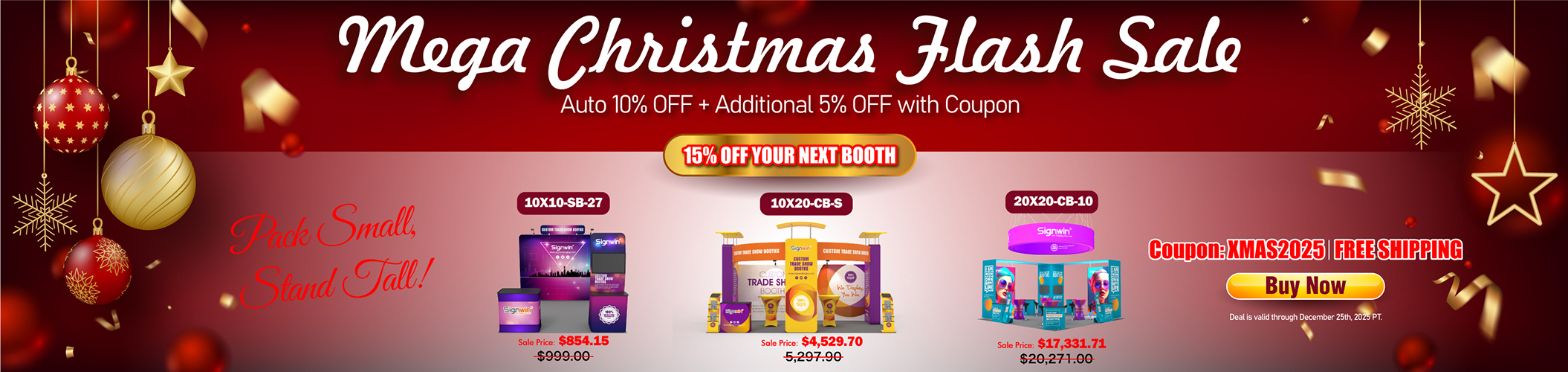 Signwin 15% OFF Trade Show Booths Mega Christmas Flash Sale Free Shipping