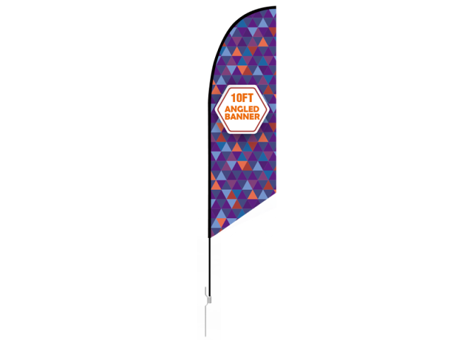 10ft Angled Feather Flag with Ground Stake