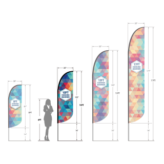 10ft Convex Feather Flag with Ground Stake