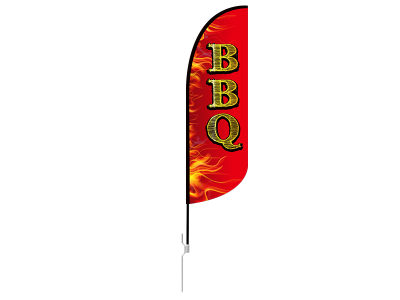 10ft BBQ Stock Blade Flag with Ground Stake 01
