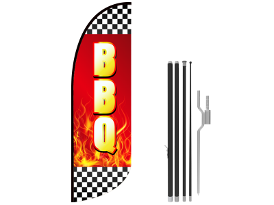 10ft BBQ Stock Blade Flag with Ground Stake 02