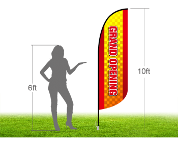10ft GRAND OPENING Stock Blade Flag with Ground Stake 01