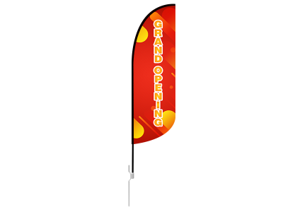10ft GRAND OPENING Stock Blade Flag with Ground Stake 03