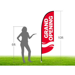 10ft GRAND OPENING Stock Blade Flag with Ground Stake 04