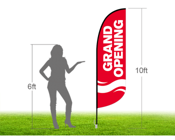 10ft GRAND OPENING Stock Blade Flag with Ground Stake 04