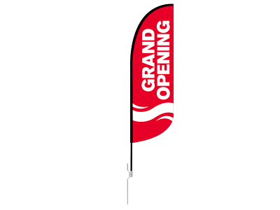 10ft GRAND OPENING Stock Blade Flag with Ground Stake 04