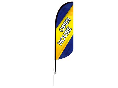 10ft OPEN HOUSE Stock Blade Flag with Ground Stake 03