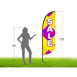 10ft SALE Stock Blade Flag with Ground Stake 01