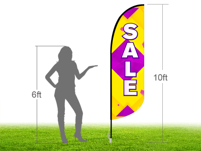 10ft SALE Stock Blade Flag with Ground Stake 01