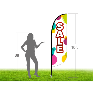 10ft SALE Stock Blade Flag with Ground Stake 02