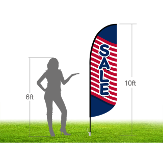 10ft SALE Stock Blade Flag with Ground Stake 03