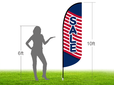 10ft SALE Stock Blade Flag with Ground Stake 03