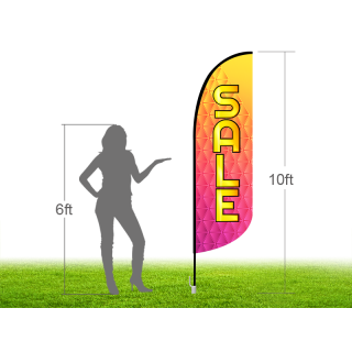 10ft SALE Stock Blade Flag with Ground Stake 04