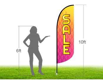 10ft SALE Stock Blade Flag with Ground Stake 04