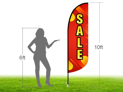 10ft SALE Stock Blade Flag with Ground Stake 05