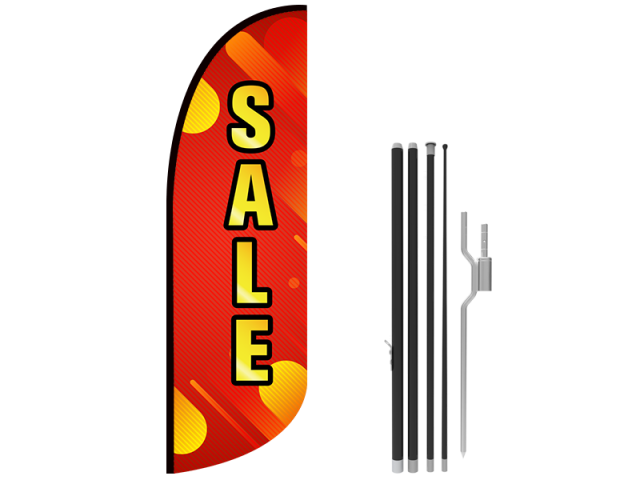 10ft SALE Stock Blade Flag with Ground Stake 05