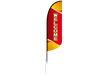 10ft WELCOME Stock Blade Flag with Ground Stake 03