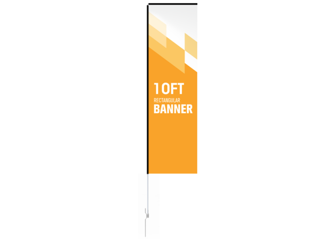 10ft Custom Rectangular Flag with Ground Stake