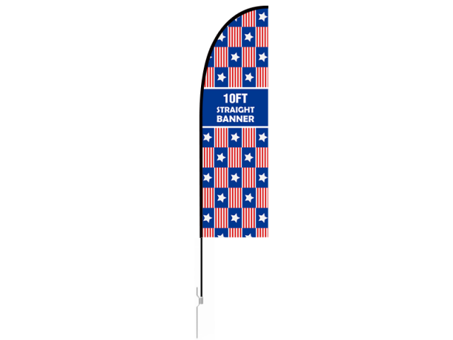 10ft Straight Feather Flag with Ground Stake