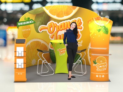 Custom 10x10ft C-Shaped Private Enclosure Trade Show Display Booth Kit 09