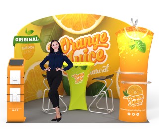 Custom 10x10ft C-Shaped Private Enclosure Trade Show Display Booth Kit 09