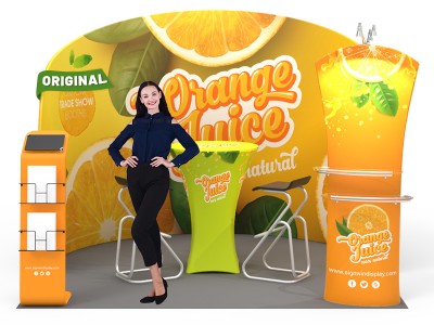 Custom 10x10ft C-Shaped Private Enclosure Trade Show Display Booth Kit 09