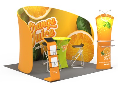Custom 10x10ft C-Shaped Private Enclosure Trade Show Display Booth Kit 09