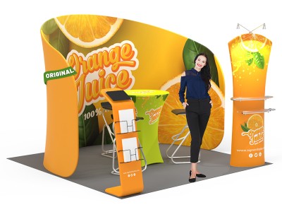 Custom 10x10ft C-Shaped Private Enclosure Trade Show Display Booth Kit 09