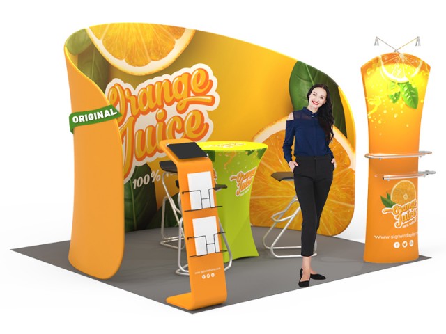 Custom 10x10ft C-Shaped Private Enclosure Trade Show Display Booth Kit 09