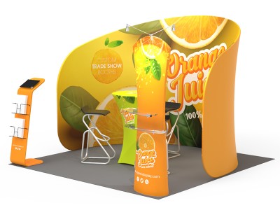 Custom 10x10ft C-Shaped Private Enclosure Trade Show Display Booth Kit 09