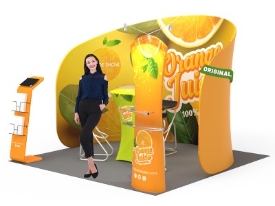 Custom 10x10ft C-Shaped Private Enclosure Trade Show Display Booth Kit 09