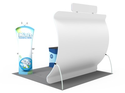 Custom 10x10ft Vertical Curved Sailing Trade Show Booth Kit H