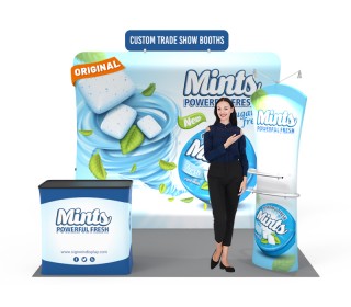 Custom 10x10ft Vertical Curved Sailing Trade Show Booth Kit H
