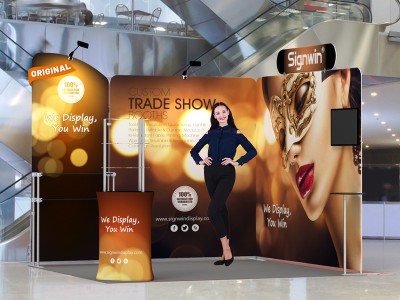 10x10ft Custom Corner & Element Trade Show Booth T