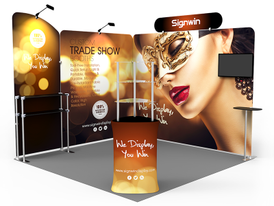 10x10ft Custom Corner & Element Trade Show Booth T