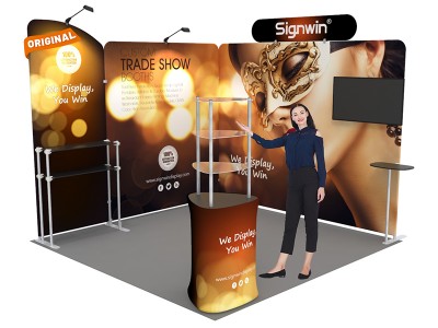 10x10ft Custom Corner & Element Trade Show Booth T