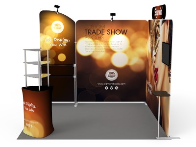 10x10ft Custom Corner & Element Trade Show Booth T