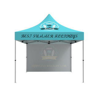 10x10 Custom Pop Up Canopy Tent & Single-Sided Full Backwall 