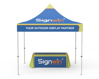 Custom 10x10 Pop Up Canopy Tent with 6ft 3-Sided Loose Table Throw Booth Kit 20