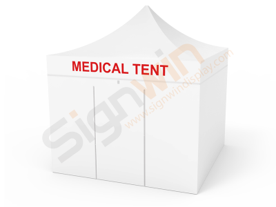 Medical/Quarantine/Isolation Tent 10x10 White with Full Walls & Rolling Door 01
