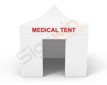 Medical/Quarantine/Isolation Tent 10x10 White with Full Walls & Rolling Door 01