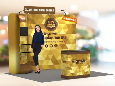 10x10ft Standard Waterfall Monitor Trade Show Booth 16