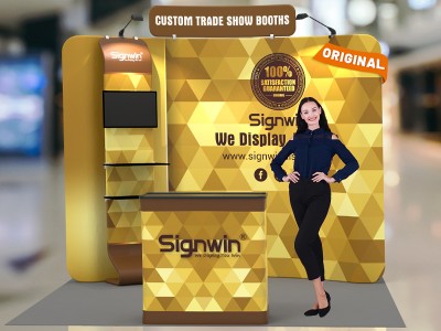 10x10ft Standard Waterfall Monitor Trade Show Booth 16