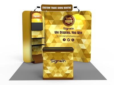 10x10ft Standard Waterfall Monitor Trade Show Booth 16