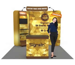 10x10ft Standard Waterfall Monitor Trade Show Booth 16