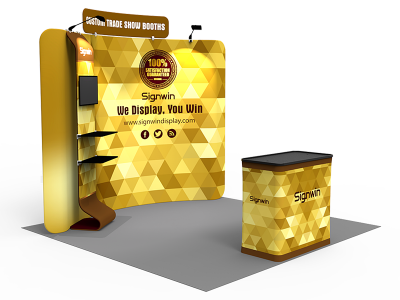 10x10ft Standard Waterfall Monitor Trade Show Booth 16