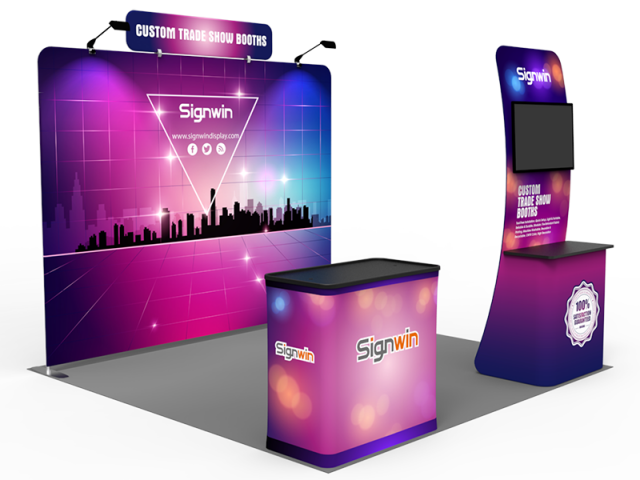 Custom 10x10ft Standard Monitor Table Trade Show Display Booth Kit 27 (Frame + Graphic)