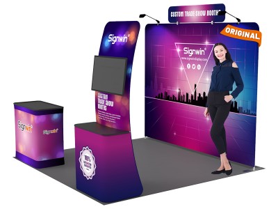 Custom 10x10ft Standard Monitor Table Trade Show Display Booth Kit 27