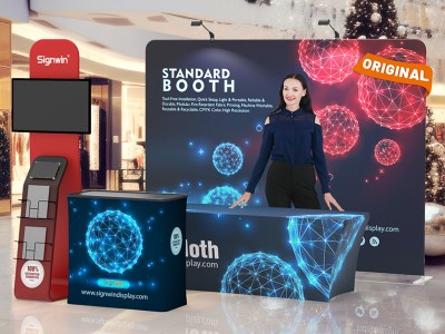 Custom 10x10ft Standard Multi-Functional Monitor Media Trade Show Display Booth Kit 32