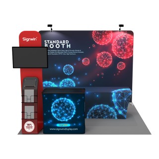 Custom 10x10ft Standard Multi-Functional Monitor Media Trade Show Display Booth Kit 32